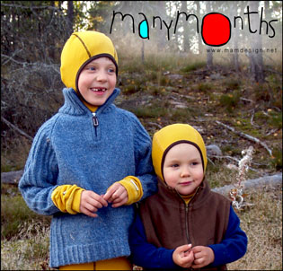 ManyMonths Wool boys in the forest smiling